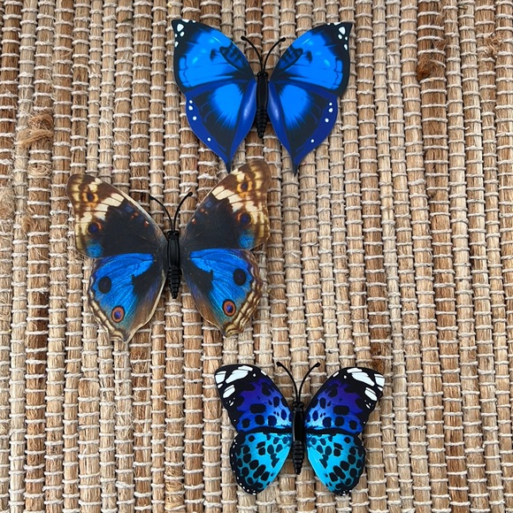 💙🩵🦋 Butterfly magnets set of 3 blue butterflies demon slayer inspired - Picture 1 of 3